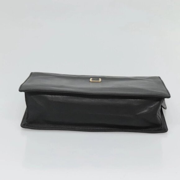 LOEWE Anagram Clutch Bag Leather Black Gold Auth - Picture 6 of 16